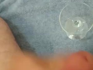 Solo cumshot in a glass