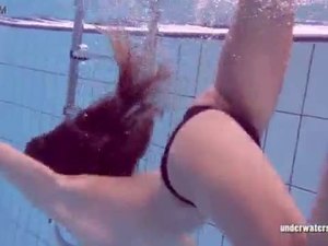 Bushy and surprised underwater teen Gurchenko