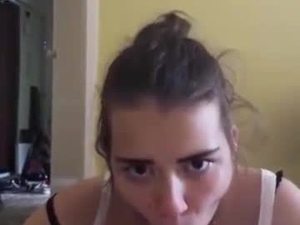 Her roommate caught her sucking his dick